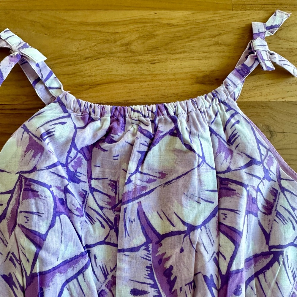 NWT JANIE AND JACK Purple Palm Tropical Romper Shorts - Picture 3 of 11